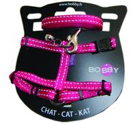 BOBBY-Kit harnais + laisse pour chat Safe fuchsia