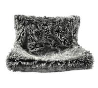 Bobby Poilu Radiateur à Chat Niche pour Chat intérieur Doux avec Crochet Noir/Blanc 47 x 30 x 25 cm