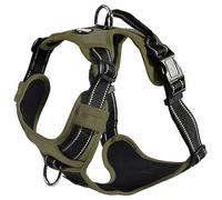 Bobby Rando Walk - Harnais pour Chien, Harnais pour Chien Moyen Petit Grand Nylon, Sûr, Confortable, Réfléchissant, Ajustable, Kaki, L/46-70x2,5 CM