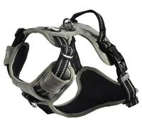 Bobby Rando Walk Harnais pour Chien Taille XS, en Nylon réfléchissant, Boucles réglables à Fermeture sûre, Facile à Porter, Gris Ras du Cou 20-32 cm, Tour de Poitrine 36-43 cm