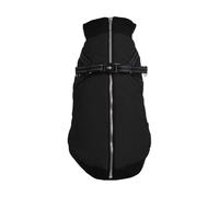 Bobby Safe Manteau pour Chien avec Harnais intégré - Dos 30 cm - Intérieur Polaire - Fermeture éclair supérieure - Réfléchissant - Noir