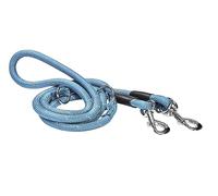 Bobby Walk - Laisse Tubulaire pour Chien, Laisse d'Entraînement pour Chien avec Mousqueton, Nylon Durable, 3 Longueurs, Bleu, 189x1.2 cm