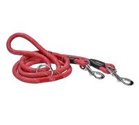 Bobby Walk - Laisse Tubulaire pour Chien, Laisse d'Entraînement pour Chien avec Mousqueton, Nylon Durable, 3 Longueurs, Rouge, 189x1.2 cm