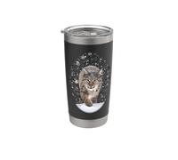 Bobcat dans une tempête de neige Gobelet isotherme en acier inoxydable double paroi