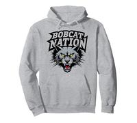 Bobcat Nation Spirit Fierce Mascotte School Pride Rally Sweat à Capuche, Unisexe pour Adultes, Gris Chiné, L