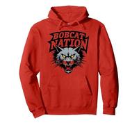 Bobcat Nation Spirit Fierce Mascotte School Pride Rally Sweat à Capuche, Unisexe pour Adultes, Rouge, XXL