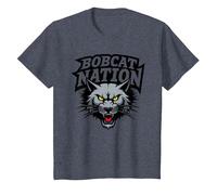 Bobcat Nation Spirit Fierce Mascotte School Pride Rally T-Shirt, Enfant, Bleu Chiné, 6 Ans
