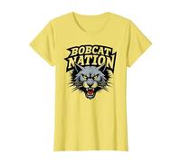 Bobcat Nation Spirit Fierce Mascotte School Pride Rally T-Shirt, Femme, Citron, XXL
