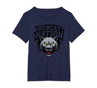 Bobcat Nation Spirit Fierce Mascotte School Pride Rally T-Shirt, Femme Grandes Tailles, Bleu Marine, 5X
