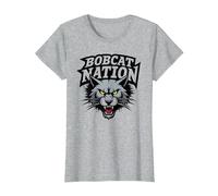 Bobcat Nation Spirit Fierce Mascotte School Pride Rally T-Shirt, Femme, Gris Chiné, 3XL