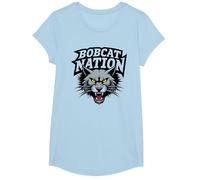 Bobcat Nation Spirit Fierce Mascotte School Pride Rally T-Shirt, Fille, Bleu Céleste, S