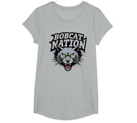 Bobcat Nation Spirit Fierce Mascotte School Pride Rally T-Shirt, Fille, Gris Chiné, M