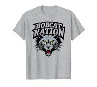 Bobcat Nation Spirit Fierce Mascotte School Pride Rally T-Shirt, Homme, Gris Chiné, XXL