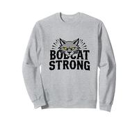 Bobcat Strong School Spirit Fierce Mascotte Pride Fan de Sport Sweatshirt, Unisexe pour Adultes, Gris Chiné, S