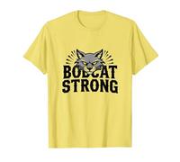 Bobcat Strong School Spirit Fierce Mascotte Pride Fan de Sport T-Shirt, Homme, Citron, XL