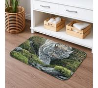 Bobcat Tapis de bain motif faune sauvage, design moderne inspiré de la nature, confortable, tapis de bain en mousse à mémoire de forme, lavable pour décoration de salle de bain, excellent cadeau pour