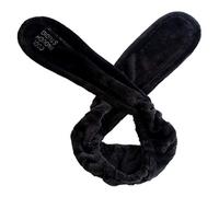 BOBEINI Femmes Filles Fil De Fer Spa Large Bandeau Réglable Mignon Oreilles De Lapin Bowknot Bandeau Lettres Brodé Maquillage Turban Headwrap 6 Couleurs Noir