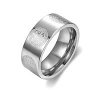 BOBIJOO Jewelry - Bague Alliance Anneau Médaille Saint Benoît Mariage Protection Exorcisme Acier Inoxydable 316L 8mm - 53 (6 US)