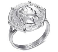BOBIJOO Jewelry - Bague Chevalière Homme Femme Napoléon III Sertie Griffée Pièce 20 Francs Argenté Louis Acier 316L - 63 (10 US)