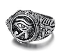 BOBIJOO Jewelry - Bague Chevalière Homme Oeil d'Horus Pharaon Faucon Egypte Ancienne Acier Inoxydable 316l - 56 (7 US)