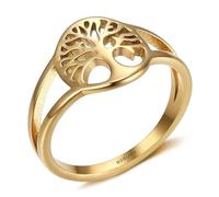 BOBIJOO Jewelry - Bague Femme Arbre de Vie Discret Acier Inoxydable Doré Or - 63 (10 US)