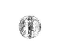 BOBIJOO Jewelry - Bague Femme Chevalière Cintrée Marianne Pièce 20 Francs Louis Napoléon Acier Inoxydable Argent - 58 (8 US)