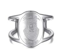 BOBIJOO Jewelry - Bague Femme Sainte Sara - Acier Inoxydable Argent - Gravée Sainte Sara me protège - Bijou Gitan Spirituel et Protecteur - 50 (5 US)