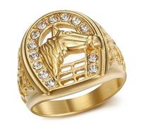 BOBIJOO Jewelry - Bague Fer à Cheval Elvis Presley Gitan Diamant Acier Inoxydable Or - 68 (12 US)