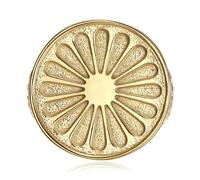 BOBIJOO Jewelry - Bague Gitan Roue du Voyageur 25mm Drapeau Acier Inoxydable Or - 53 (6 US)