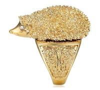 BOBIJOO Jewelry - Bague Niglo Hérisson Gitan en Acier Inoxydable Doré Or - Bijou Symbolique avec Zirconiums Clairs - 66 (11 US)