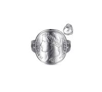 BOBIJOO Jewelry - Bague réplique Pièce 20 FR Napoléon 1er tête laurée 1812 Acier Inoxydable Argent - 63 (10 US)