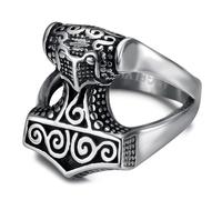 BOBIJOO Jewelry - Bague Viking Marteau de Thor Mjöllnir Homme Acier Inoxydable - 68 (12 US)