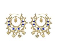 BOBIJOO Jewelry - Boucles d'oreilles Gitan Savoyarde Santana Niglo Plaqué Doré Or Bleu Saphir