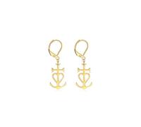 BOBIJOO Jewelry - Boucles d'oreilles pendantes Croix de Camargue Acier inoxydable Or Doré Plaqué