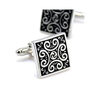 BOBIJOO Jewelry - Boutons de Manchette Tribal Celte Acier Noir