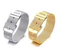 BOBIJOO Jewelry - Bracelet Ceinture Souple Femme Acier Inoxydable Argenté ou Doré à l'or Fin 18mm - (Couleur) Argenté