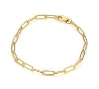 BOBIJOO Jewelry - Bracelet Maille Trombone Cheval 4mm Acier Inoxydable Or Doré Plaqué Longueur au Choix Homme Femme - Or - 16cm