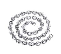 BOBIJOO Jewelry - Chaîne Grain de café en Acier Argent, Haute qualité - Argenté 9mm