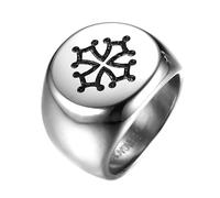 BOBIJOO Jewelry - Chevalière Bague Massive Homme Croix Occitanie Languedoc Occitane Toulouse Acier - 71 (13 US)
