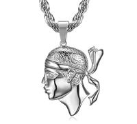 BOBIJOO Jewelry - Grand Pendentif Corse Tête de Maure Corsica Acier