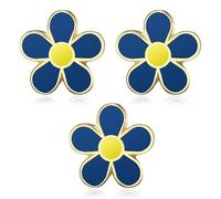 BOBIJOO Jewelry - Lot 3 pins myosotis Franc-Maçon 12mm or et émail