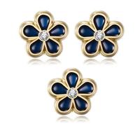 BOBIJOO Jewelry - Lot 3 pins myosotis Franc-Maçon 8mm or, émail et diamant