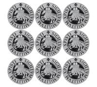 BOBIJOO Jewelry - Lot Ensemble de 9 Pin's Sceau Ordre des Chevaliers Templiers Pins Argenté Vieilli 25mm