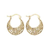 BOBIJOO JEWELRY - Modèle Santana Paire de Boucles d'oreilles Gitane Savoyardes Créoles Vierge Femme Plaqué Doré Or