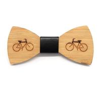 BOBIJOO Jewelry - Noeud Papillon Bois Bambou Homme Tendance Vélo Ecolo Bicyclette Fait Main Cuir