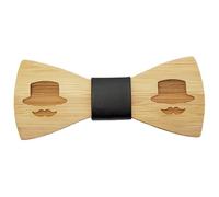 BOBIJOO Jewelry - Noeud Papillon Bois Bambou Moustache Chapeau