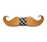 BOBIJOO Jewelry - Noeud Papillon Bois Clair Moustache Fait Main - N03