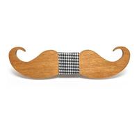 BOBIJOO Jewelry - Noeud Papillon Bois Clair Moustache Fait Main - N04