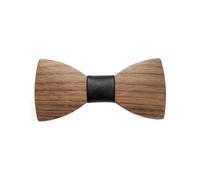 BOBIJOO Jewelry - Noeud Papillon Bois Enfant Garçon Junior au Choix - Foncé/Cuir noir