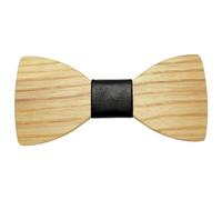 BOBIJOO Jewelry - Noeud Papillon Bois Modèle au Choix Chic Charme - Clair/Cuir noir